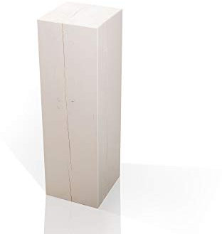 moebel-eins Blumensäule Fichte massiv Dekosäule Holzsäule Säule Landhaus Design, Weiss, 25x25 cm, 100 cm