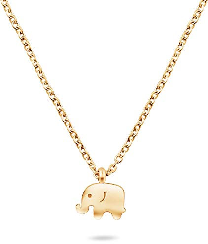Nuoli® Elefanten Kette Damen Gold (45 cm) Glücksbringer Halskette für Frauen