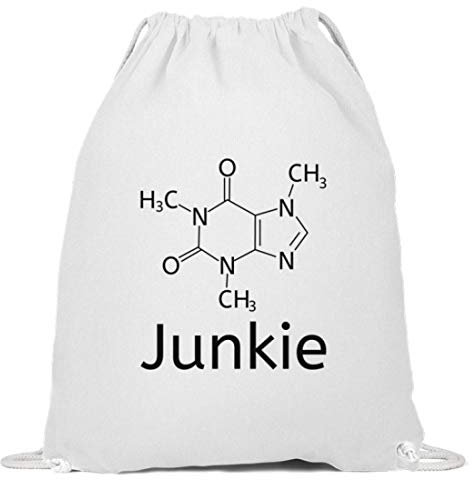 Chorchester Koffein-Junkie für Chemie Nerds - Baumwoll Gymsac -37cm-46cm-Weiß