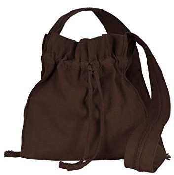 Battle-Merchant Mittelalter Umhängetasche für Damen und Herren aus Baumwolle | Schultertasche oder Schulterbeutel aus Canvas | Karneval Pilgertasche aus Stoff diverse Farben (Braun)