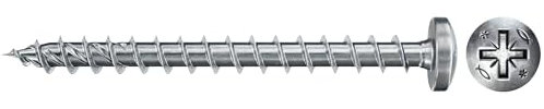 fischer PowerFast II PZF 3,0 x 30, Spanplattenschraube (200 Stk.) mit Vollgewinde, Pan Head mit Kreuzschlitz, Schraube für Holzverarbeitung, reduziert Einschraubwiderstand & Einschraubzeit
