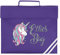 Girls Glitter Unicorn Bookbag - Personalised Book Bag for School Girl - Silver Glitter Unicorn Mermaid Pink 120, Purple