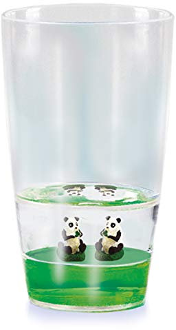 Vaso Floatarama de Deluxebase - Oso Panda de Acrílico Con Figuritas Flotantes. 250ml, Libre de BPA Para Niños y Adultos
