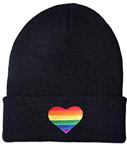 famesale LGBT-Logo Mütze Wintermütze Baumwolle Winterwarm LIEBE GEWINNT Strickmütze Planet Cap Cuffed Plain Hat Weiche warme gestrickte Beanies Mütze Geschenk für Männer Frauen