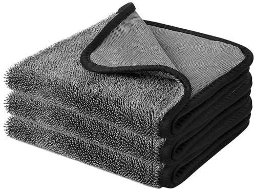SOFTBATFY Premium Mikrofaser-Trockentuch, Shiny Bath Trockentuchsuper saugfähig, Twist Stapel Microfiber Tuch, Duschkabinen Tuch zum Wasser Abziehen in Dusche Bad (40 x 40cm 3 Stück)