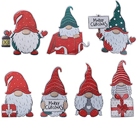 NUOBESTY Imanes de nevera de Navidad, calcomanías de nevera, Papá Noel Gnomo, imanes de nevera, decoración divertida de Navidad para el hogar, 7 piezas