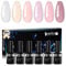 Beautilux Rubber Base Gel, Nude Rose Weiß Soak Off UV LED 3 in 1 Rubber Base Coat 6 Nude Farben 10 ml Base Gel Nagellack Sets für DIY Nail Art Maniküre und Salon