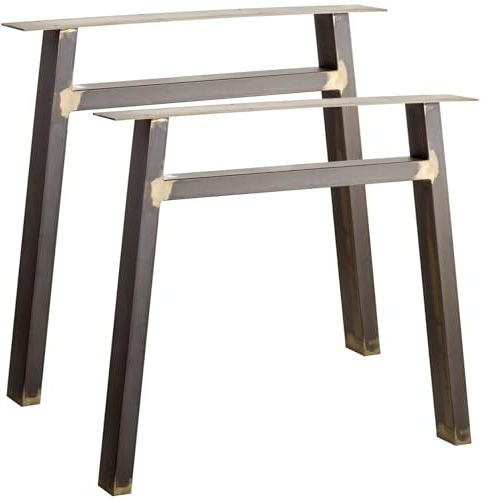 SOTECH 1 Paar (2 Stück) Tischgestelle H-Form Stahl Used Look Profil: 80 x 40 mm Höhe: 720 mm Tiefe: 800 mm Tischkufen Industriedesign Tischuntergestelle Tischkufen Kufengestelle