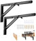 Viesap Staffa Pieghevole400mm, 2 Pezzi Mensola Pieghevole, Staffe Mensole Pesanti, Supporto Da Parete In Metallo Nero, Supporto Tavolo Staffe Carico Massimo 70KG, Per Garage, Cucina, Camera Da Letto.