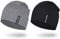 EMPIRELION 9 Leicht Stricken Mützen Hüte,Helm Liner Laufen Scheitelkäppchen Schlafen Kappen für Damen Herren (Schwarz+Mitte grau Melange)