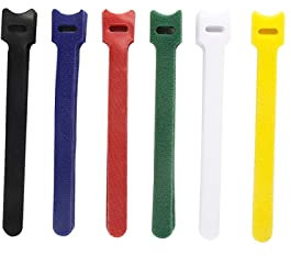 Lumeiy Reusable Rope Cable Ties, 6-Inch Adjustable Straps, Microfiber Cable Organizer Wire Ties Multicolor 100pcs