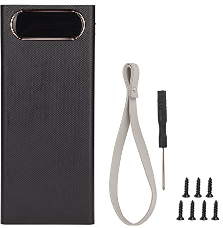 DIY Power Bank Box, L16 22,5 W 16 Abschnitte Akkuladegerät Micro Typ C Schnelllade-Powerbank mit LCD-Display, Mobile Power Case Kit (Schwarz)