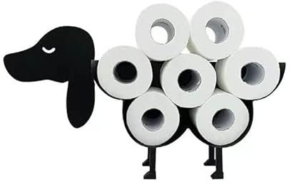 Hund Toilettenpapierhalter, Schwarz Metall Wandmontage Toilettenpapierständer, Badezimmer Taschentuchaufbewahrung, Metall Hund Roll Papierregal, Toilettenpapier Aufbewahrung für 7 Rollen