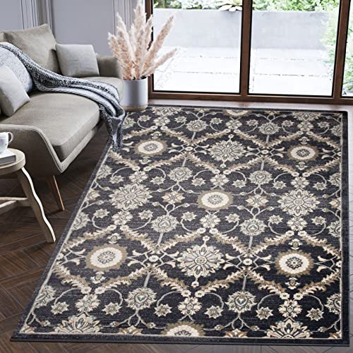 Mazovia Orientalisch Teppich - Traditioneller Teppich für Wohnzimmer, Esszimmer - Orient Teppiche Ornament - ÖKO-TEX Wohnzimmerteppich Schwarz - 60 x 100 cm
