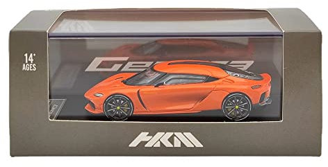 HKM 1:64 - Modellino di auto in miniatura modellino di supercar a doppia porta Koenigsegg Gemera, modellino di auto in miniatura, idea regalo (arancione)