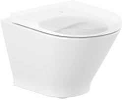 ROCA - Kompakter, hängender Rimless-Becher mit verdeckten Befestigungen und horizontalem Ausgang, The GAP, 355 x 480 x 400 mm, Weiß, A3460NB000 (Sitz und Spülkasten nicht im Lieferumfang enthalten)