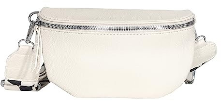 Bauchtasche Damen stylisch Umhängetasche Hüfttasche Bodybag Gürtel Crossbody Bag Schultertasche mit Verstellbaren Gurt 25 (Creme, S / 23 x 14 x 7 cm)