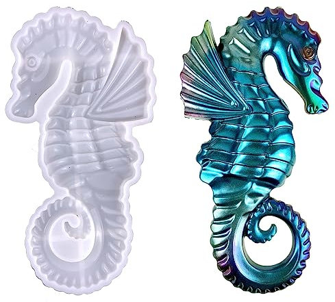 Moule en silicone 3D en forme d'hippocampe - Moule en résine époxy - Pour décoration murale - Pour cadeau à la maison, au bureau