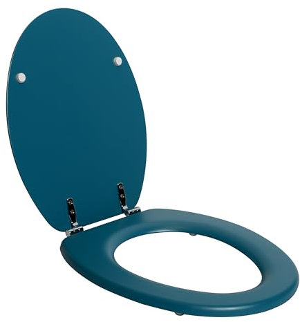 SENSEA Abattant WC POP - Ovale - Max 150 kg - MDF FSC - Bleu - Abattant de WC - Lunette de WC
