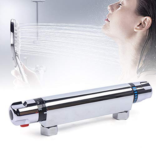HarBin-Star Grifo de ducha con termostato, termostato de ducha, grifo mezclador para ducha, termostato con parada de seguridad de 38 °C, grifo de ducha termostático cromado, tamaño 1/2 (2 cm)