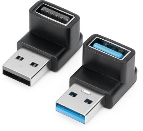 AIYEEN 90 Degree USB 3.1 Adapter (2 Pack), Up and Down Angle Coupler, Fast Charging OTG