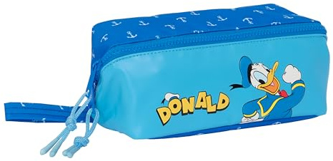 safta Unisex Kinder M050 Benetton Varsity, großes Federmäppchen, quadratisch, ideal Schulalter, bequem und vielseitig, Qualität und Widerstandsfähigkeit, 22 x 10 x 10 cm, Marineblau/Grau