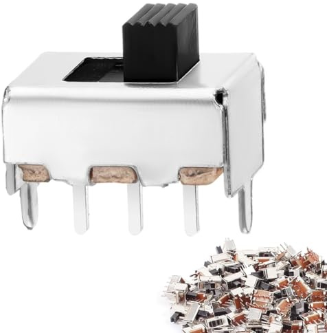 DAOKAI Mini Micro Slide Switch SPDT High Knob Vertical Slide Switch 3mm 1P2T 2 Position 3Pin Panel Mount Small Toggle Dip Miniature Switch for PCB Breadboard Electronic Board - 100pcs