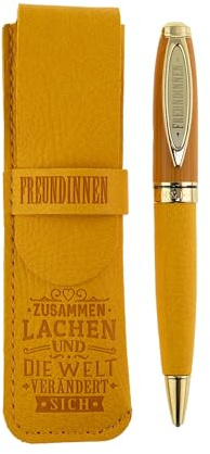 History & Heraldry Bamboo Persönlicher und individueller Kuli Kugelschreiber Stift mit Namen und Spruch Personalisiertes Etui Monogramm-Design persönliches Geschenk (Kuli Freundinnen)