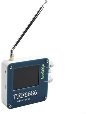 TEF6686 Récepteur radio portable Full FM/AM/ondes courtes HF/LW avec antenne télescopique, grand écran LCD de 3,2