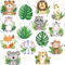 HSDSH 35 Stück Dschungeltiere Deckenhänger Spiral Girlanden Safari Tiere Thema Party Hängende Wirbel deko für Kinderparty Junge und Mädchen Geburtstags Dekoration