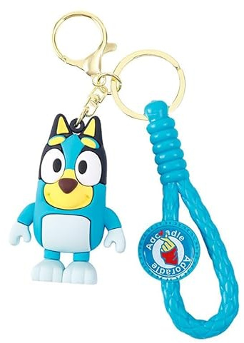 Guidre Schlüsselanhänger,Blue Dog Silikon Schlüsselringe,Blue Dog Gifts Niedliche Schlüsselanhänger,Niedlich Anime Schlüsselbund,Schlüssel Anhänger,Schultasche Decor Keychain (Blue)