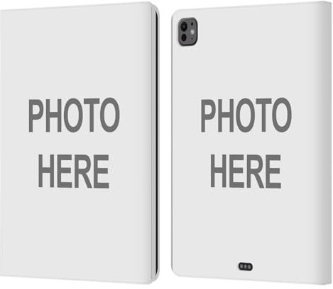 Head Case Designs Personalisierte Individuelle Personalisiert Bild Leder-Wallet-Hülle Kompatibel mit Apple iPad Pro 13 M4 2024