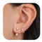 ZHESHY 3 Paires Boucles D'oreilles Argent 925 Pour Femme Plaqué Or 14 Carats Creoles Pendantes Boucles D'oreille Petite Clous D'oreilles Hypoallergénique Fantaisie Piercing Oreille Tragus Bijoux