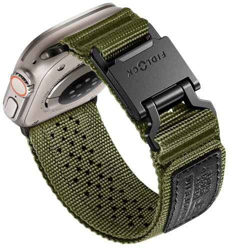Bandletic Compatible with Apple Watch Ultra 2 Strap 49mm - with FIDLOCK Magnetic Buckle, Nylon Soft Breathable Sports Strap for iWatch Series 10 46mm 9 8 7 45mm SE 6 5 4 44mm for Women Men, Armygreen