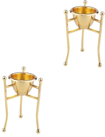 OKUMEYR 2 Pcs Egg Rack Egg Holder Triangle Egg Stand Steamed Egg Cup Egg Adornment Egg Utensil Eggs Egg Filler Flat Individual Egg Cups Boiled Egg Stand Creative Egg Cup Copper Golden