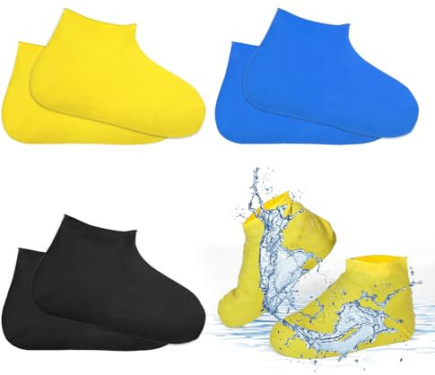 Oruola 3 Paar Gummiüberzieher Schuhe,Silikon Überzieher Schuhe,Rutschfest Regen Schuhüberzieher,Rutschfeste Schuhüberzüge für Regen,Schneetag,Schlammige Straßen,Einheitsgröße (Größe: 38-46)