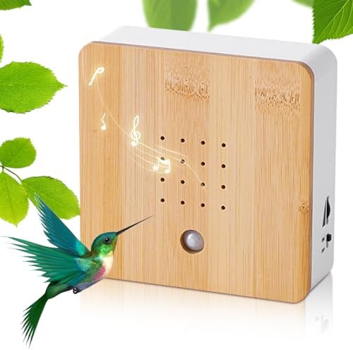 RANJIMA Vogelgezwitscher Bewegungsmelder-Box, Naturgeräusche Box mit Wandhalterung, Vogelgezwitscher Box, Naturgeräuschebox Vogel Gesang Vogelgesang & Waldquelle für Toilette Spa und Entspannung