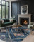 DEFYNEE Machine Washable Rugs for Living Room, 150x210 cm Non-Slip Area Rugs, Rugs for Bedroom, Moroccan Rug for Living Room, Hallway, Bedroom, and Kitchen, Blue