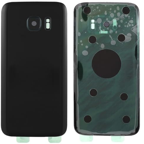 jbTec Akkudeckel mit Kleber und Kamera-Glas kompatibel mit Samsung Galaxy S7 - Backcover Cover Rückseite, Farbe:Schwarz