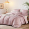 Boqingzhu Mako Satin Bettwäsche 155x220 cm Rosa Altrosa 100% Baumwolle Lyocell Seide Bettwäsche Set mit 2 Kissenbezüge 80x80cm, Atmungsaktiv & Weich, Perfekt für Sommer und Winter
