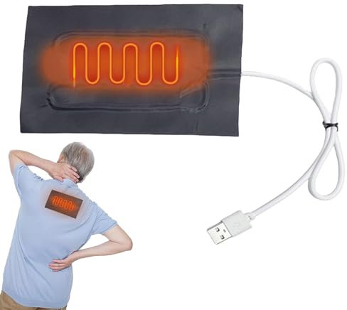 Almohadilla térmica eléctrica – almohadilla térmica de carga USB 5 V, almohadilla de calor suave | Cojín de del dolor para columna lumbar, abdomen, cuello, protección fría para