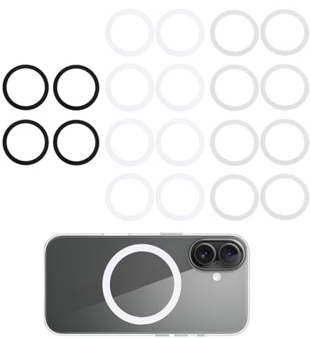 lasuroa 20pcs Universal Metal Magnetic Ring, 3 Colors Powerful Magnet Sticker Adapter Ring Compatible with Magsafe for iPhone 16/15/14/13/12/11 Series Cases Wireless Charging & Car Phone Mounts