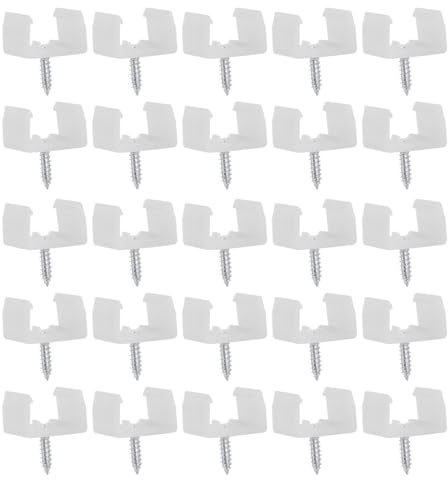 COLLBATH 100 pièces Clips de Fixation pour Bande LED Supports Plastique Léger et Flexible pour Ruban LED Étanche Installation Facile par Vis pour Intérieur et Extérieur Fixation Sécurisée