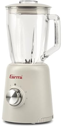 Girmi FR93 Frullatore, 1000 W, 4 Velocità, 1,5 Litri, 6 Lame INOX, Bicchiere in Vetro, Funzione Tritaghiaccio, Bianco