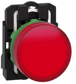 Schneider Electric Harmony XB5, Pilot-Kontrollleuchte, Kunststoff, einfarbige Linse, integrierte LED, industrielle Steuerung, 22 mm Halterung, 110-120 V Wechselspannung, XB5AVG4, Rot