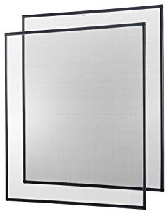 empasa Insektenschutz Fliegengitter Fenster Alurahmen Basic | Farbe: anthrazit, Größe: 130 x 150 cm, 2er SET