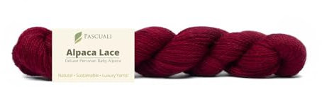 PASCUALI Alpaca Lace |Strickwolle aus 100% Alpakawolle, Alpaka Wolle zum Stricken und Häkeln, 1 Strang - 50g, Farbe:Bordeaux 21