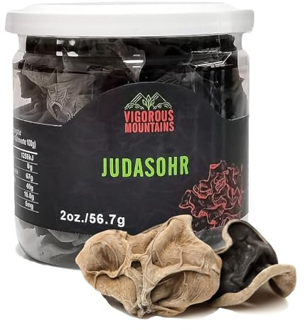 VIGOROUS MOUNTAINS Dried Black Fungus Woodear Mushrooms for Cooking (2.00, Ounces)
