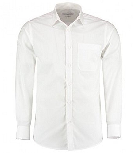 Kustom Kit Mens Long Sleeve Tailored Poplin Shirt (16.5) (White)