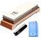 King Whetstone Starter Set Include 1000/6000 Grit Combination Whetstone Made in Japan, Knife Angle Holder, B&B Japan Original Wiping Cloth and Stable Plastic Base